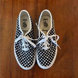 Vans Women’s Black and White Polka Dot & Mickey Mouse Sneakers
